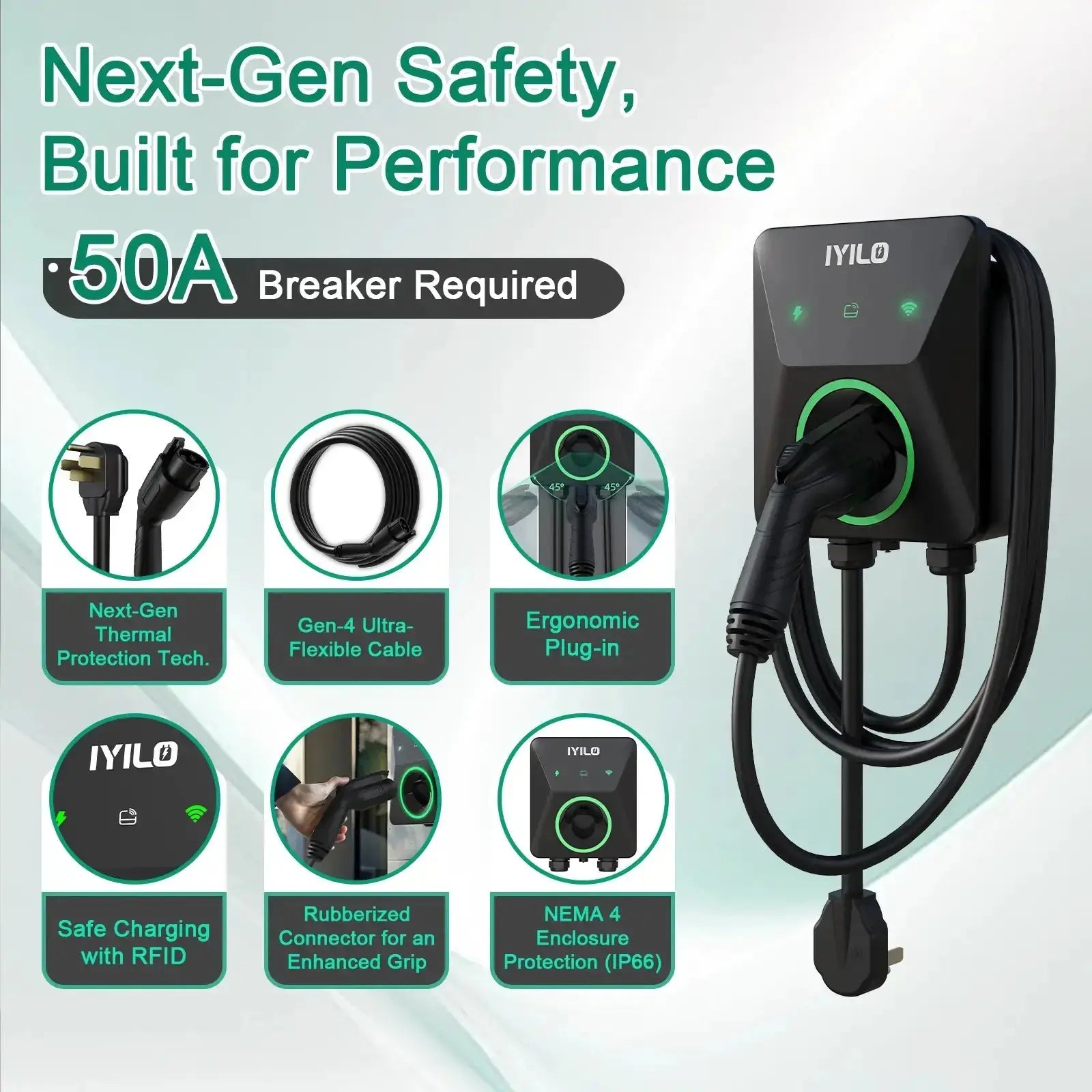 IYILO Level 2 EV Charger Plug In - 40A