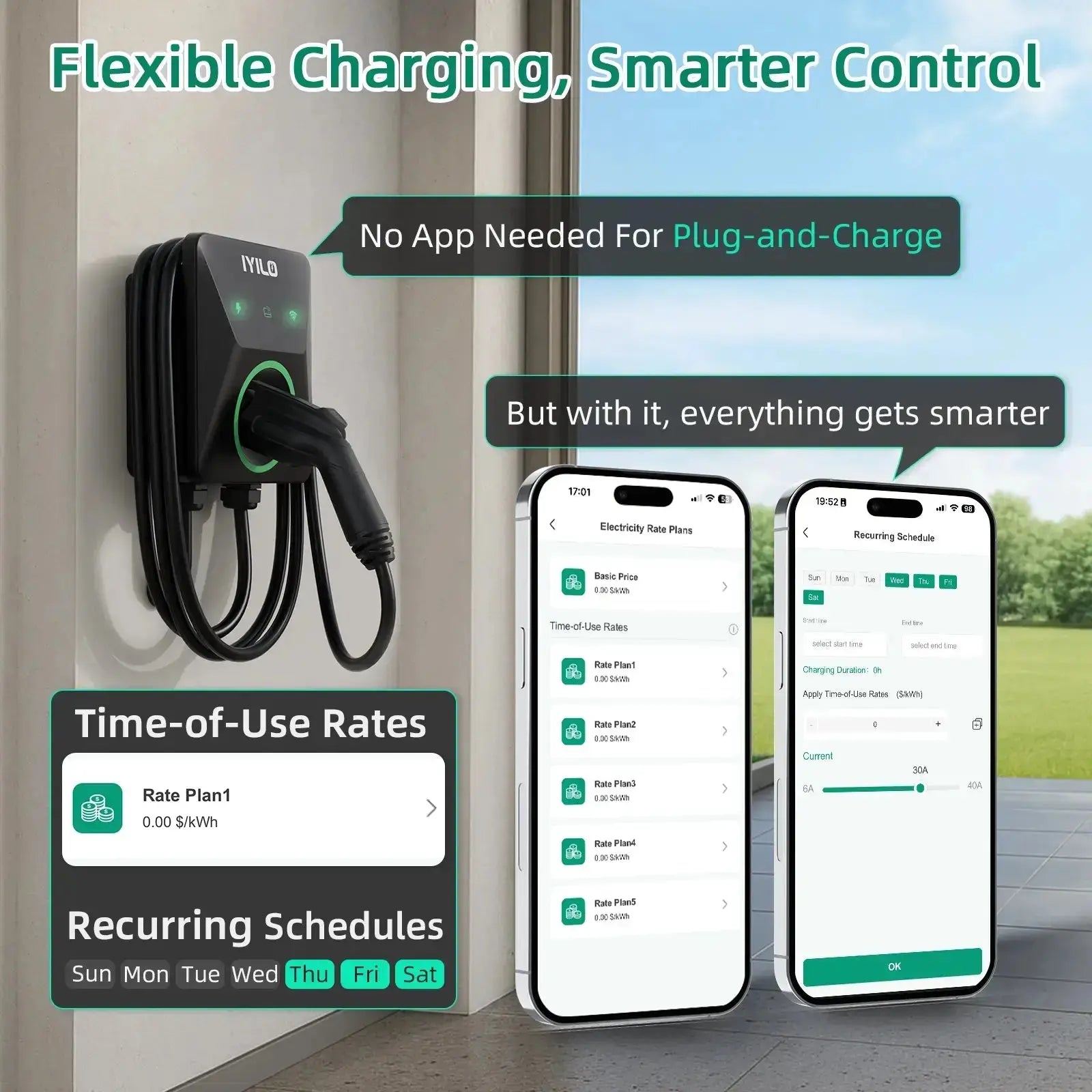 IYILO Level 2 EV Charger Plug In - 40A