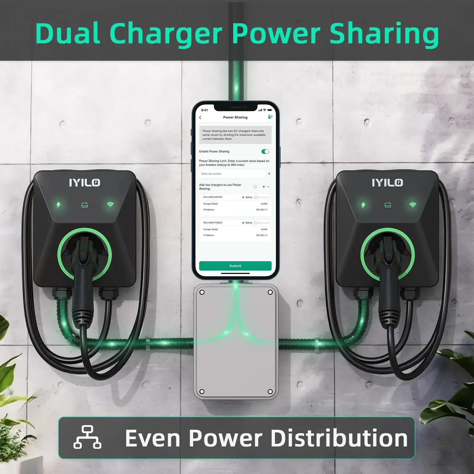 IYILO Pro EV Charger level 2 Hardwired with energy meter - 48A