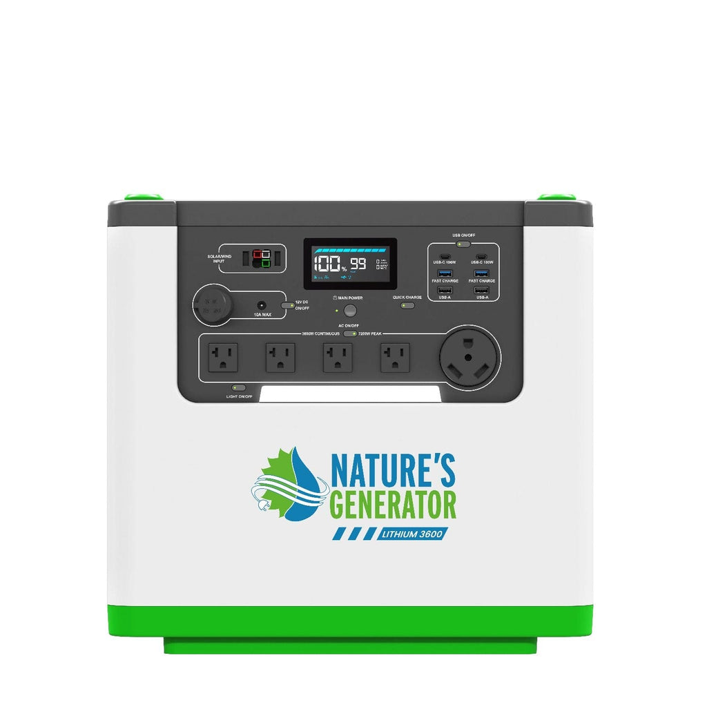 Nature's Generator Lithium 3600 Solar Generator and Transfer Switch