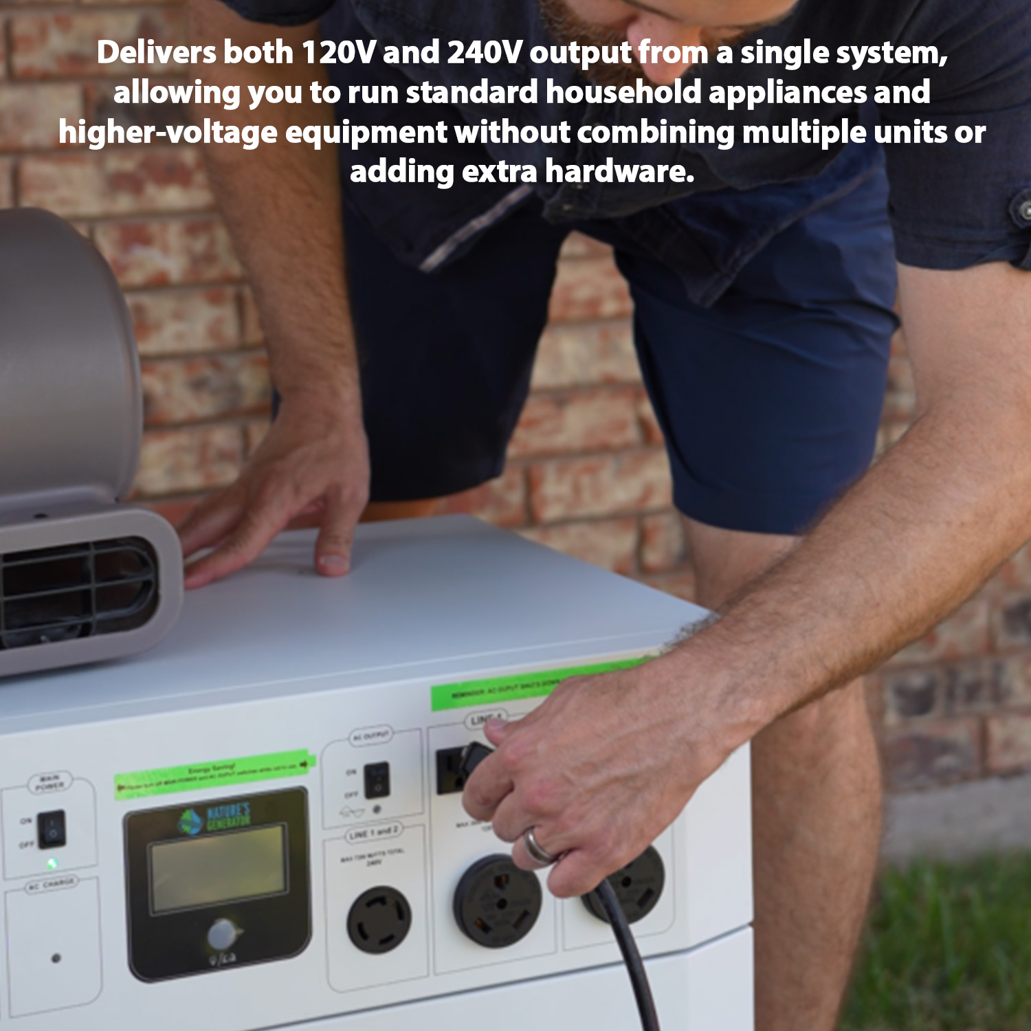 Nature’s Generator Powerhouse with Solar Panel and Transfer Switch