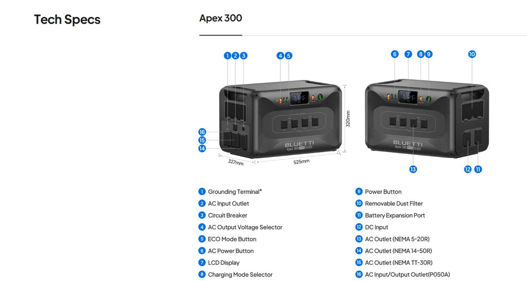 BLUETTI Apex 300 Versatile Power Station | 3,840W, 2,764.8Wh