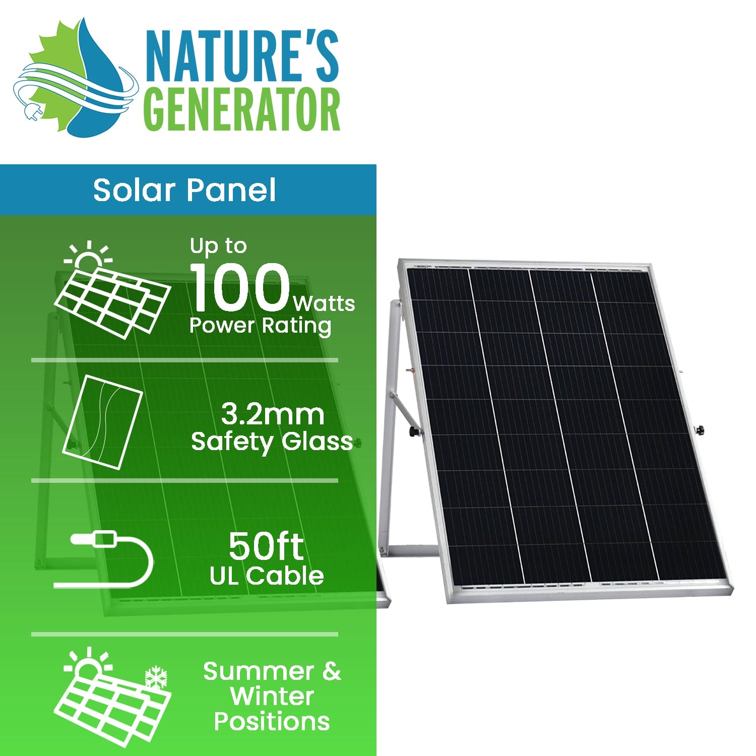 200W Rigid Solar Panels w/ cable and connector